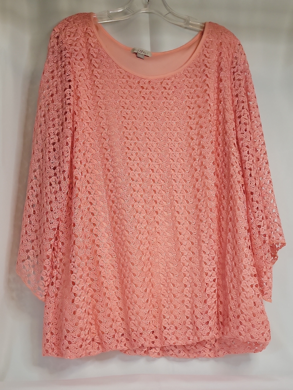 Roz & Ali Coral Peach Crochet Top